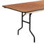Rectangular Wood Folding Banquet Table with Clear Coated Finished Top-1621110971