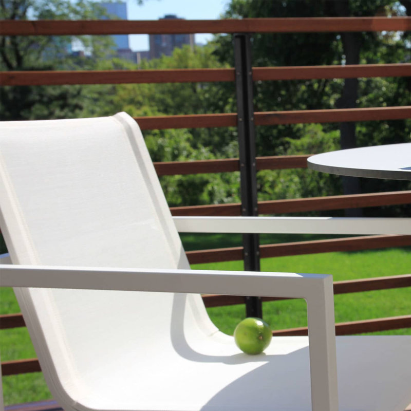 Skiff 2 - Person Patio Dining Set with Round Table, 47.2" x 47.2" x 29.1", White