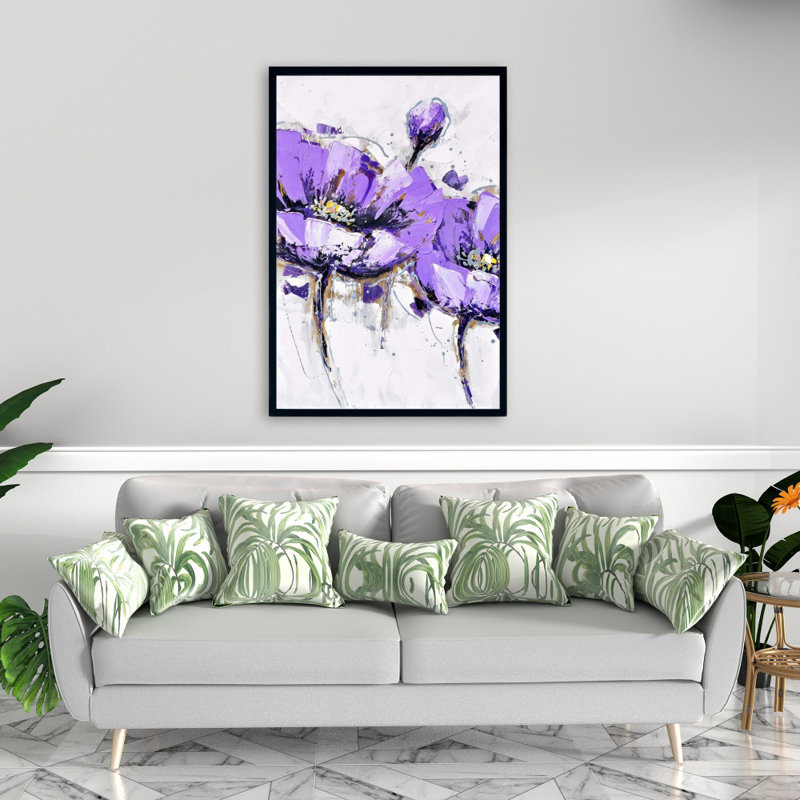 "Fleurs d'anémone mauve" sur toile