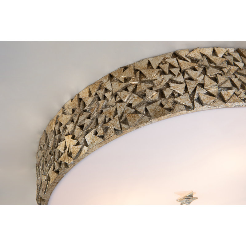 Rocheport Mosaic 3 Light Flush Mount, Nickel