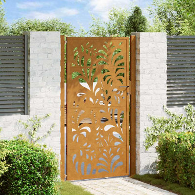 vidaXL Garden Gate 105x180 cm Weathering Steel Wave Design