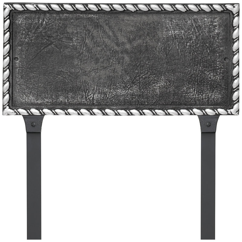 Plaque d'adresse rectangulaire à deux lignes avec piquets de pelouse Franklin, Fer suédois / argent