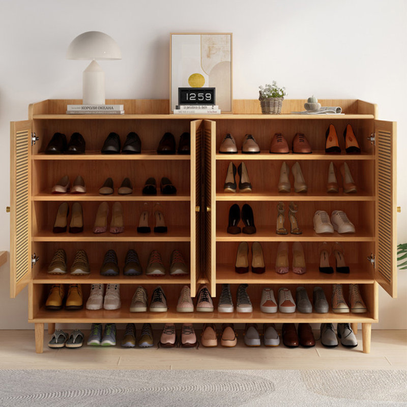 Rangement à chaussures pratique de style nordique, 39.37" H x 62.99" W x 13.78" D, Burlywood