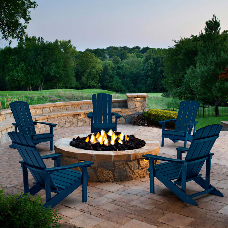 Bamma HIPS Adirondack Chair Weather Resistant, Navy