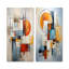 Ensemble de salon art mural orange et bleu Cubism-1656252485