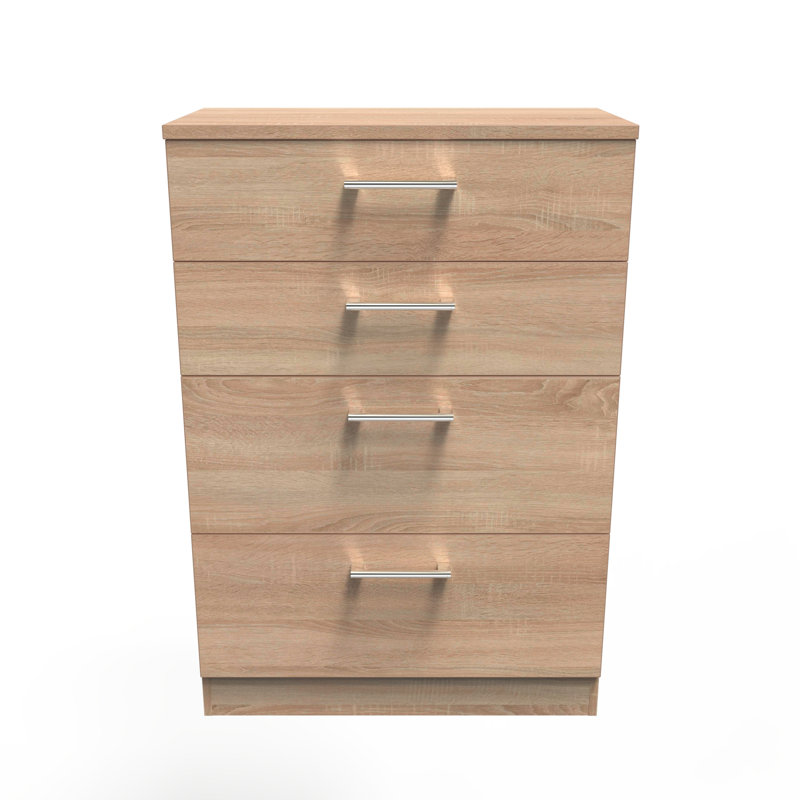 Fully Assembled Ingram 4 Drawer Chest, Bardolino Oak