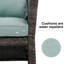 Ensemble de conversation pour causeuse d'extérieur en osier 2 pièces avec table basse et rangement