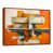 Toile avec cadre flottant brun