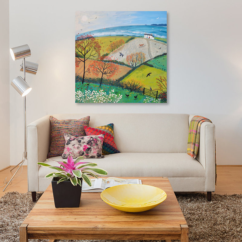 « automne breeze », reproduction sur toile, H 48 po x l 48 po x P 1,5 po, Pas de tapis, Toile tendue