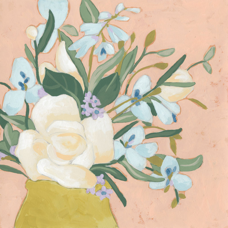 Floral Allure I by June Erica Vess - Wrapped Canvas Painting, 30cm H x 30cm W