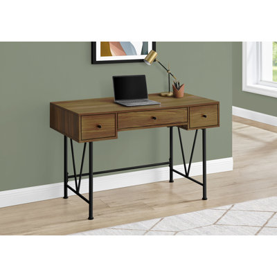 Bureau d'ordinateur, bureau personnel, ordinateur portable, tiroirs de rangement, L 48 po, travail, stratifié, métal, transitionnel