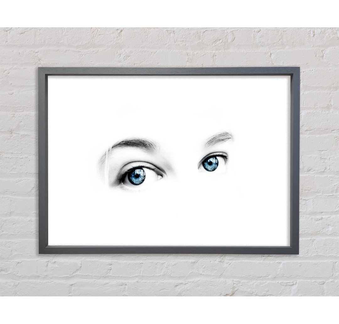 Blaue Augen - Einzelner Bilderrahmen Kunstdrucke auf Leinwand