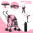 Foldable Lightweight Pet Stroller for Cats & Dogs 4-Wheel Standard Trolley for Pets-93312234