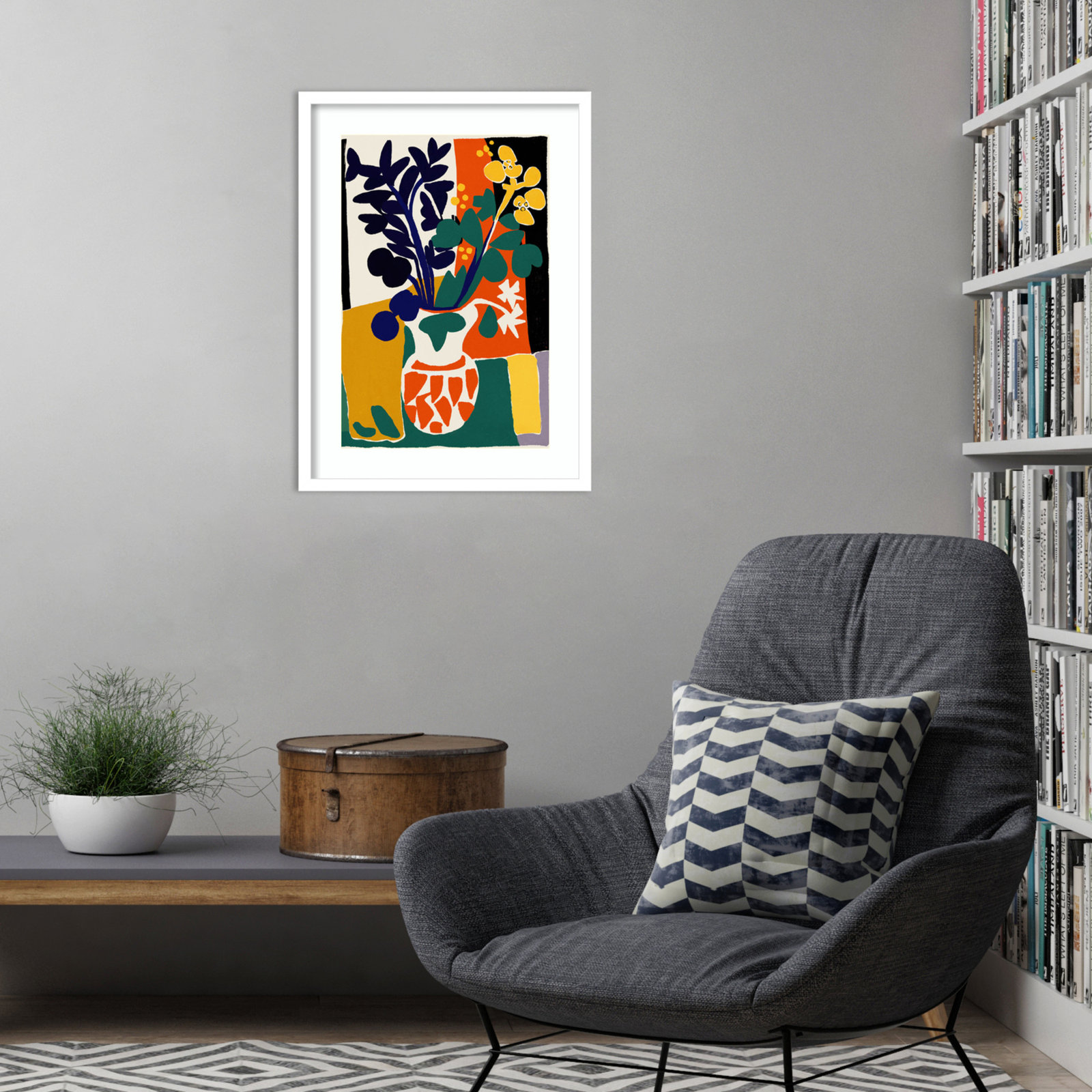 Ovando "France Floral Impressions" Print, White, 25" H x 19" W