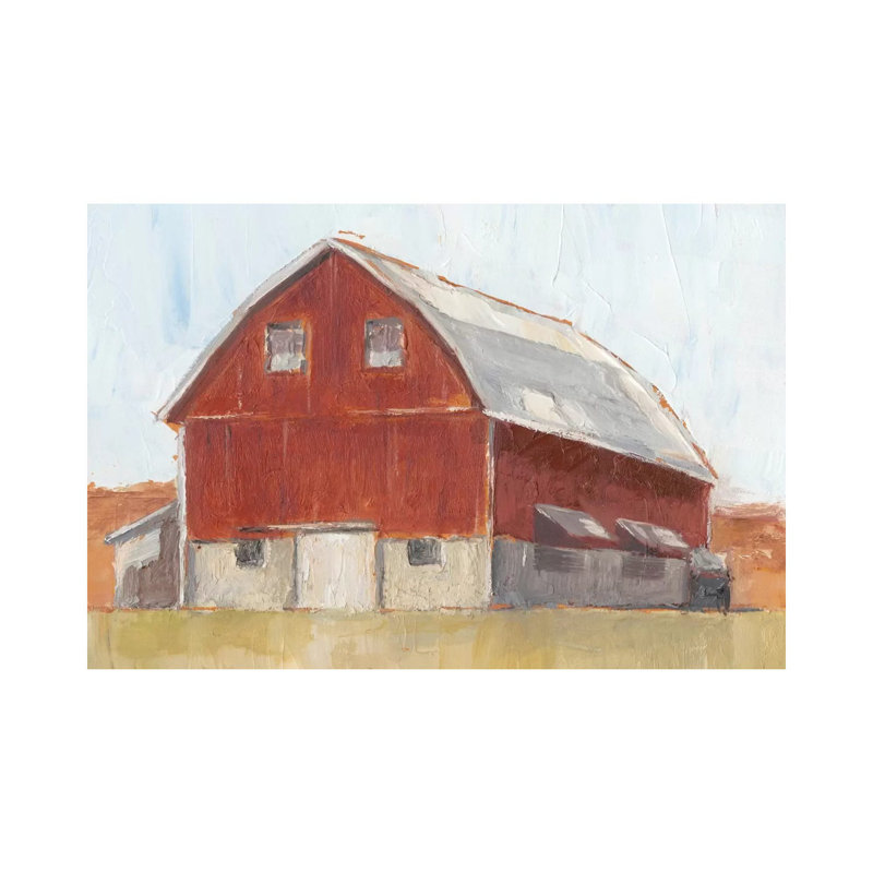 Rustic Red Barn II 1 Piece Wrapped Canvas Painting, 30.48 cm H x 45.72 cm W