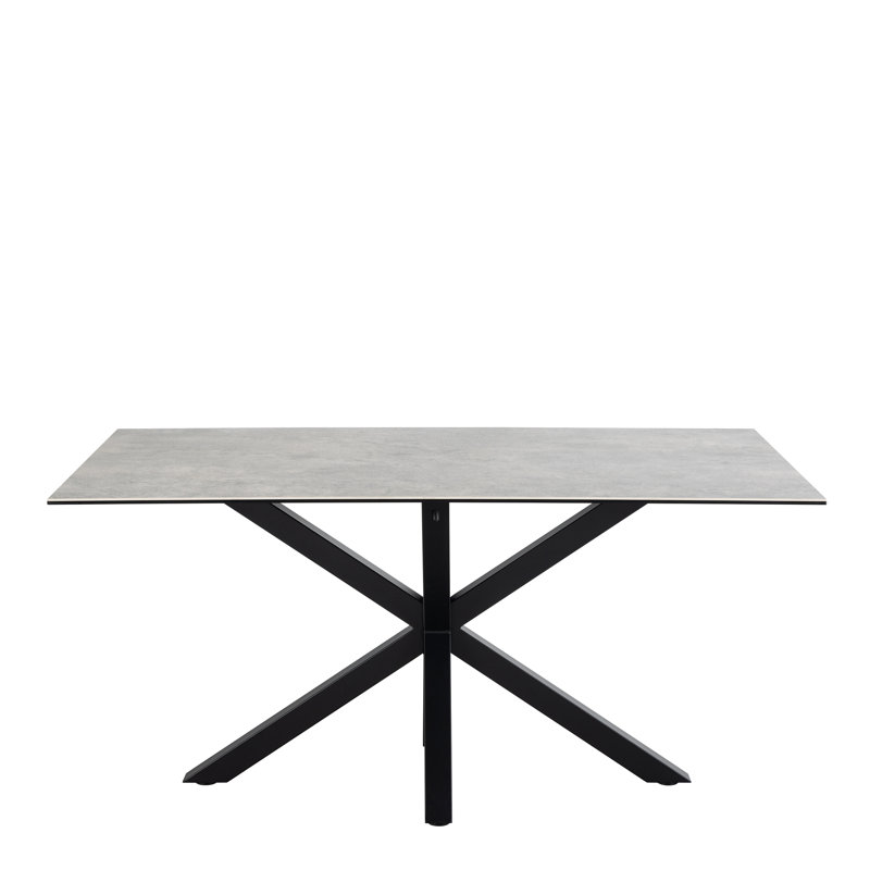 Metal Base Dining Table, Grey