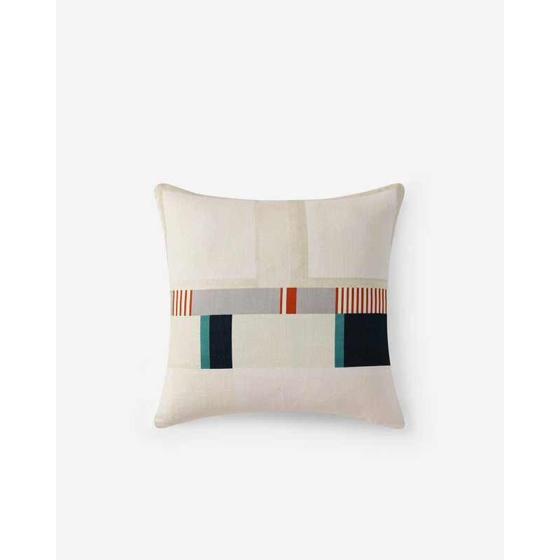 Square Pillow Cover & Insert, Rust Red Geometric
