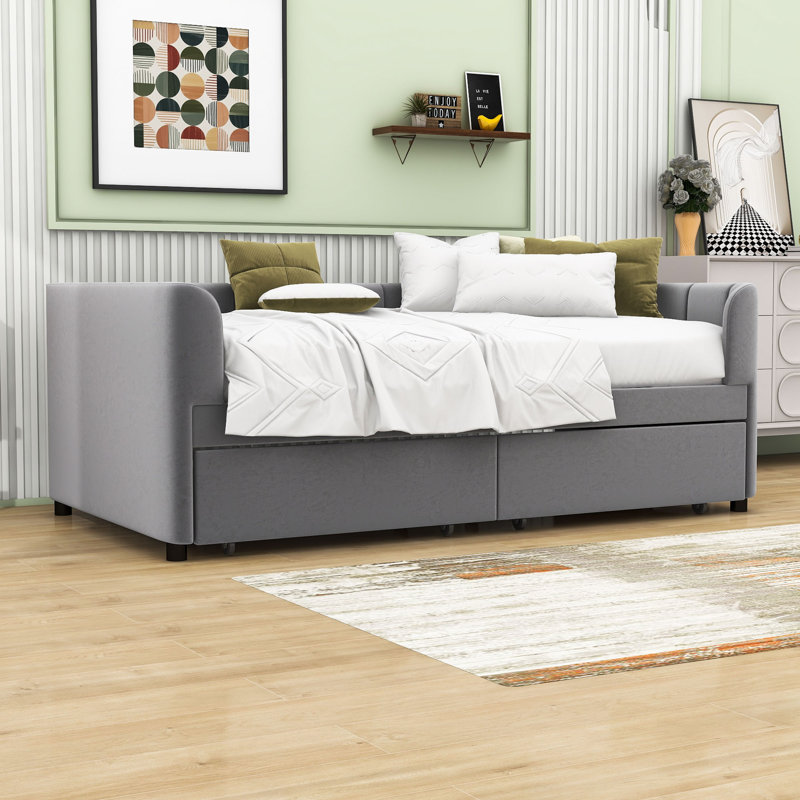 Raighan Upholstered Daybed, Pink