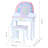 Aelicia Rainbow Unicorn Kids Vanity Table & Stool with Mirror