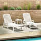 Nautical 3-Piece Chaise Lounge with Arms Set with South Beach 18" Side Table
