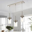 Luminaire suspendu pour îlot de cuisine 3 lumières Konyn-1743349187