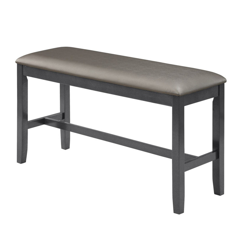 Banc rembourré en similicuir Michaelee, Brun