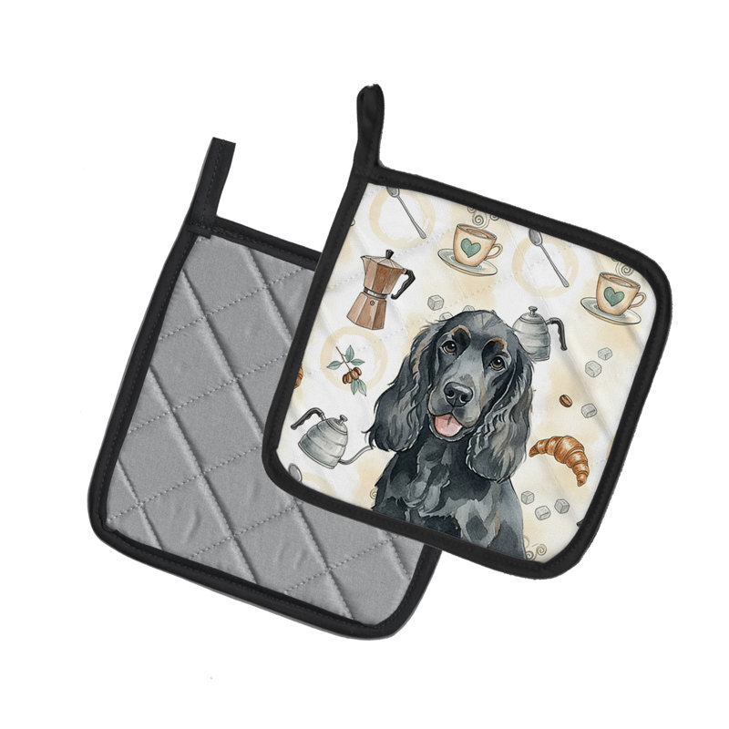 Paire de poignées noires Cocker Spaniel