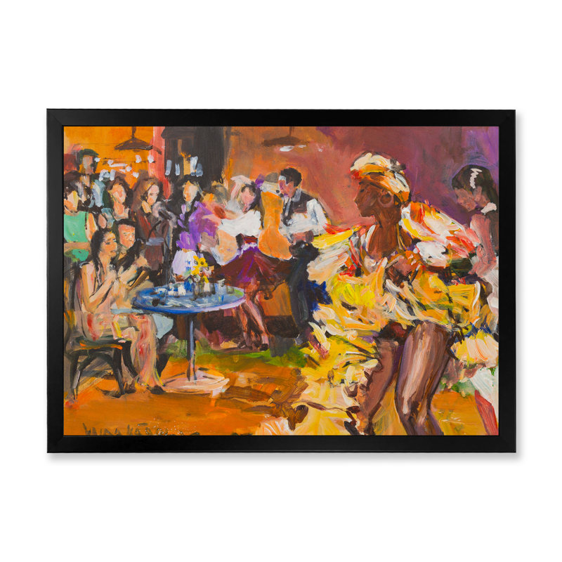 Dance Party Passionate - reproduction d'art sur toile, Toile avec cadre noir, H 8 po x l 12 po x P 1 po