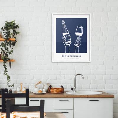 Navy Life Is Delicious Framed Giclee, design by Lettered and Lined