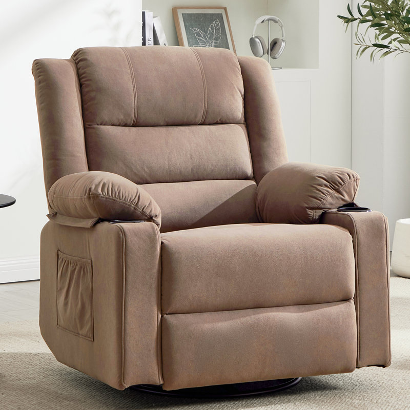 Fauteuil inclinable et pivotant à 360 ° pour chambre de bébé avec massage et chauffage, Moka