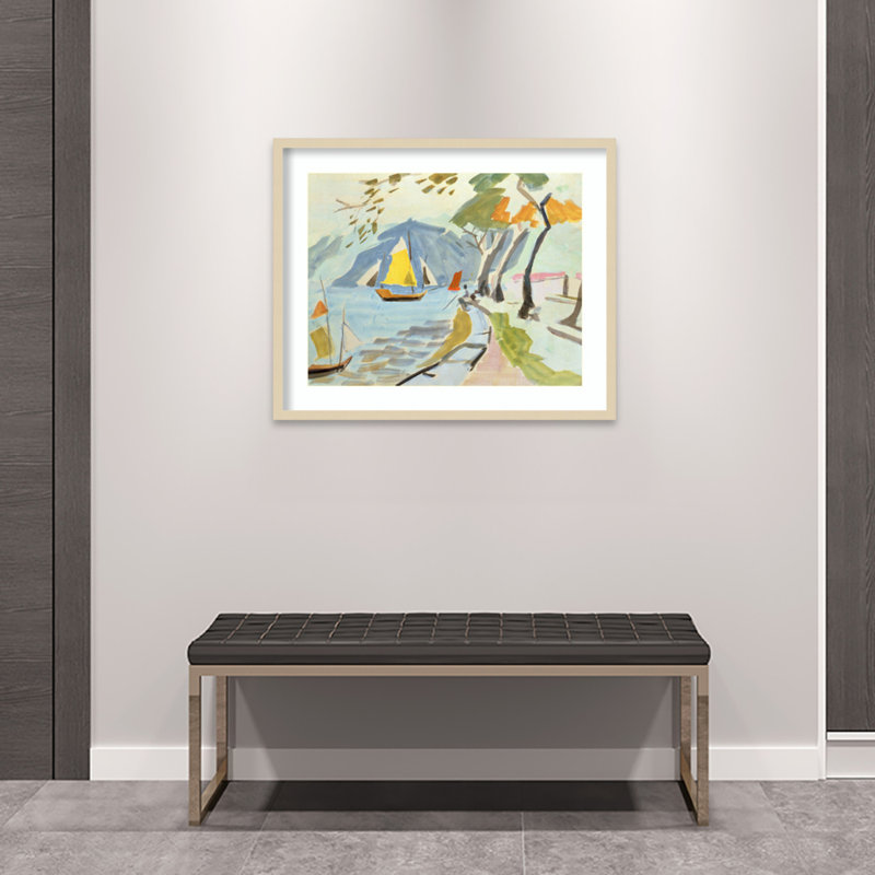 Macau Shoreline Framed On Paper by Anne Durham Print, Brown, 27" H x 33" W x 1" D