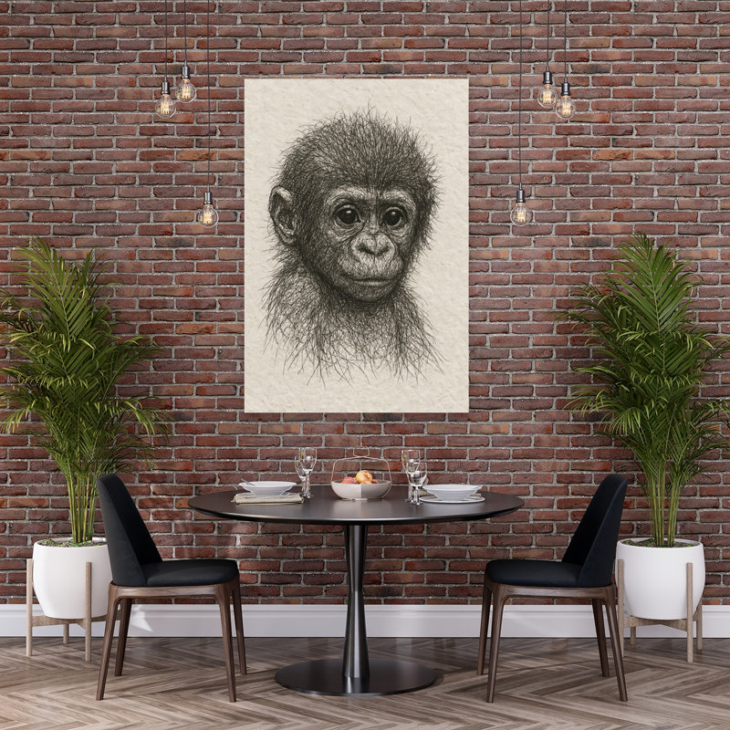 Innocent Chimp Baby Abstract Contemporary Wall Art Print by Natalie Bruns - Wrapped Canvas Print, 152.4cm H x 101.6cm W