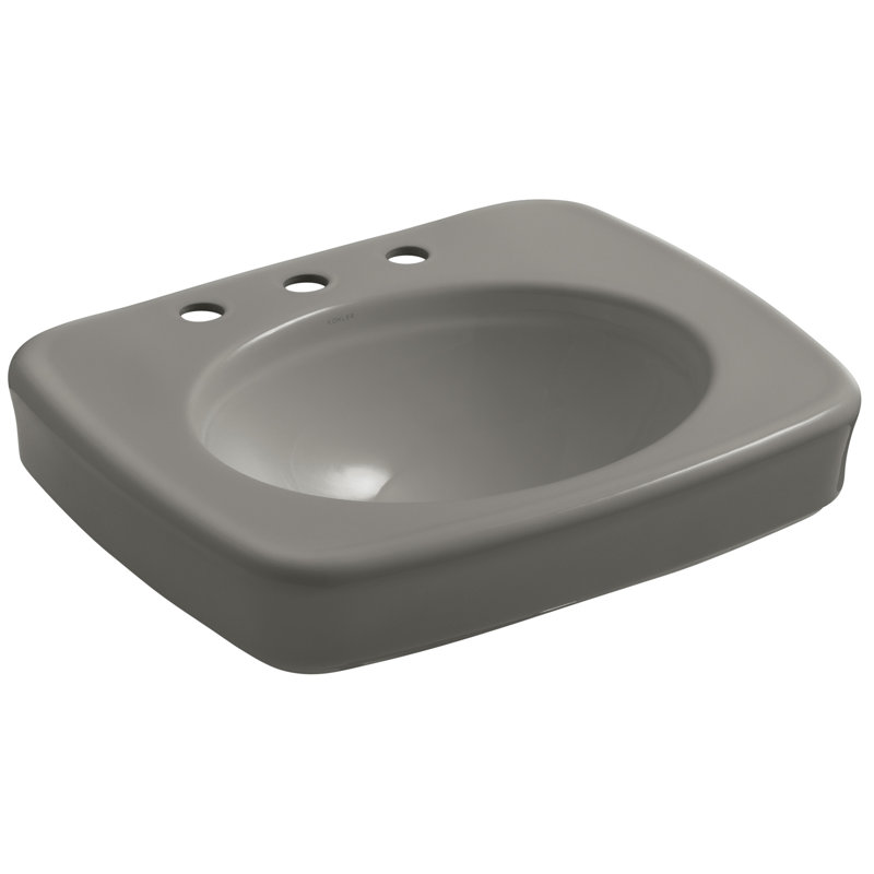 Bancroft® Vitreous China 24" Pedestal Bathroom Sink, Cashmere