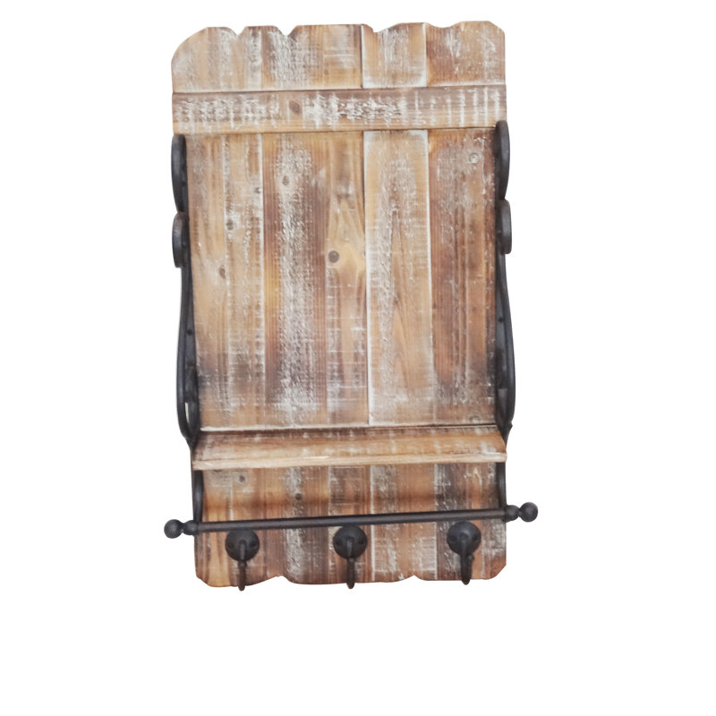 Ashwood 3 Piece Accent Shelf with Hooks