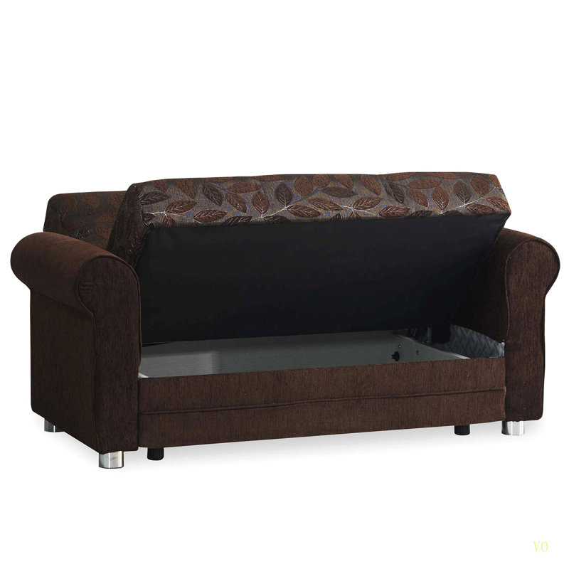 Causeuse convertible avec rangement Loveseat Sofa Collection, Marron foncé