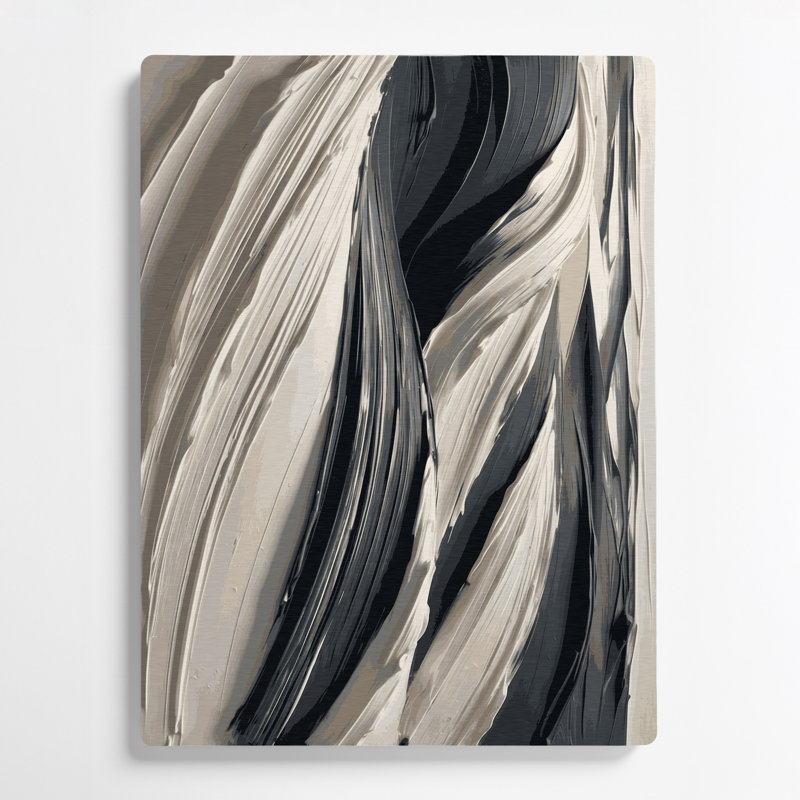 Art mural en métal gris anthracite DiagonalStripes, H 20 po x l 16 po