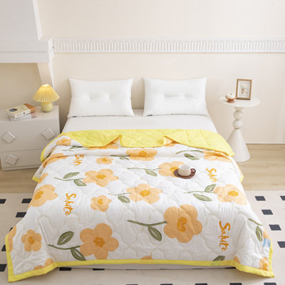 Washed Cotton Summer Quilt  Printing Summer Cool Quilt-friendly Washing Air-conditioning Quilt Small Fresh Summer Cool Quilt Student Dormitory Quilt