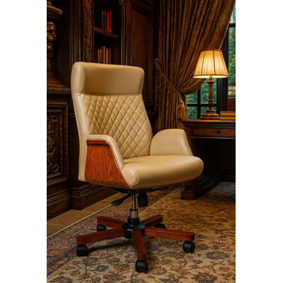 Fauteuil de direction beige rembourré Derzon