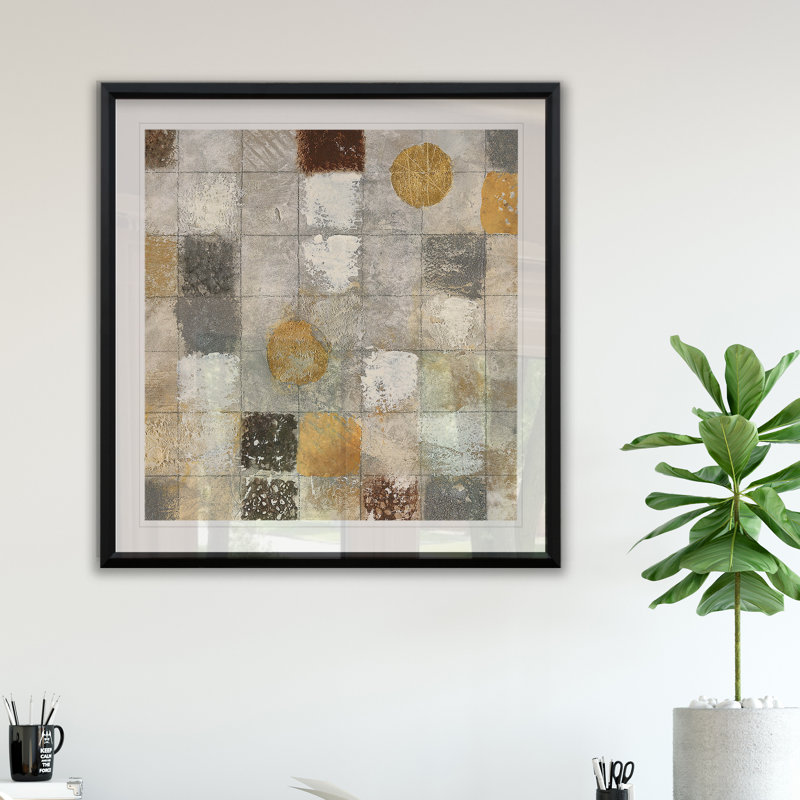 Métallique mosaïque II - reproduction de cadre photo, H 26,5 po x l 26,5 po x P 1,5 po