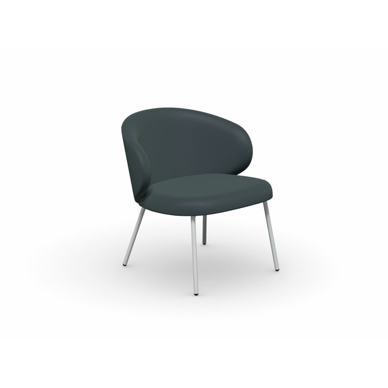 Tuka Upholstered Outdoor Lounge Chair with Metal Frame, Thyme Green Square
