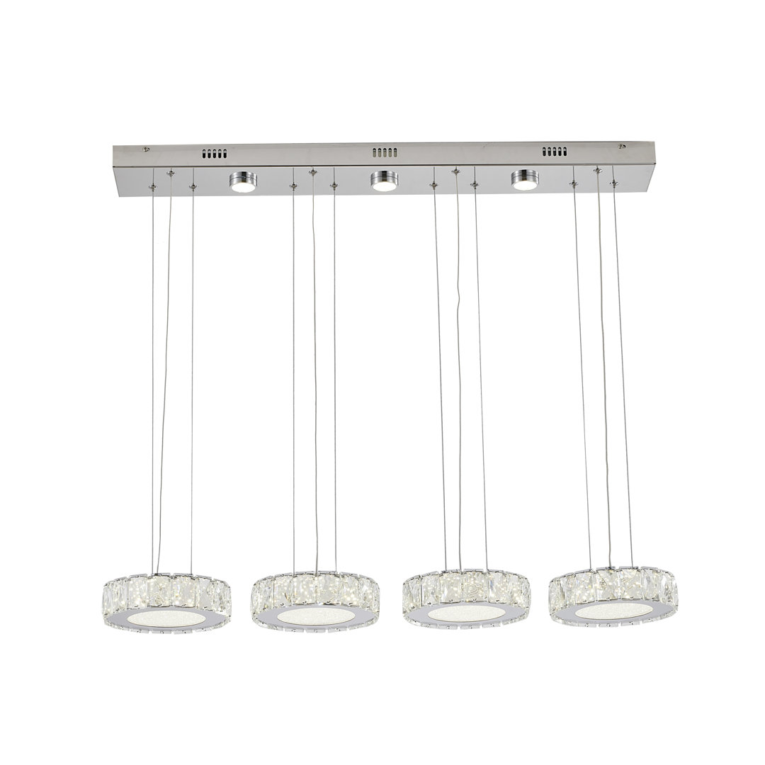 Csoma 7-Light Chrome Stainless Steel LED Chandelier With Clear Crystal Accents Rosdorf Park