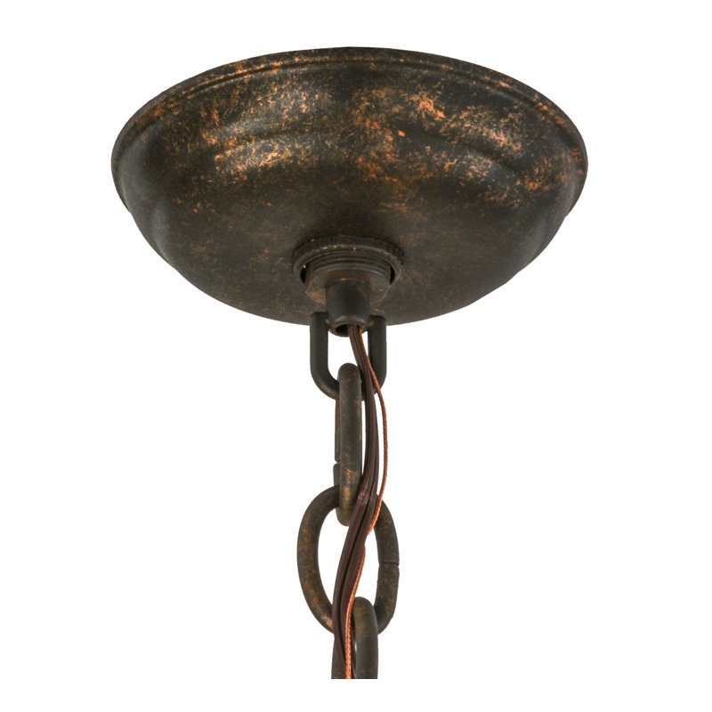 Lustre en roue de chariot 6 lumières Thanos