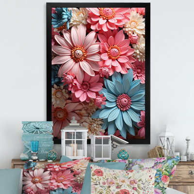 Harmonie de marguerites roses I - impression