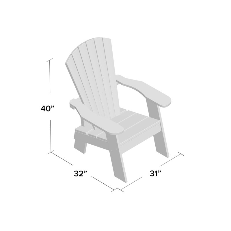 Chaise Adirondack en plastique Shay, Bleu marine atlantique