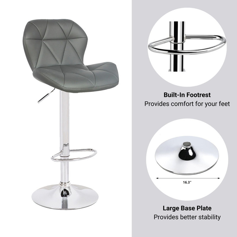 Tabouret de bar pivotant à hauteur réglable Blake, Gris foncé