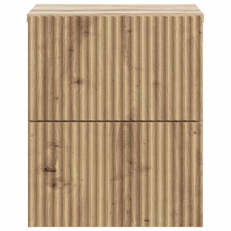 33cm W Manufactured Wood Bedside Table, Artisan Oak