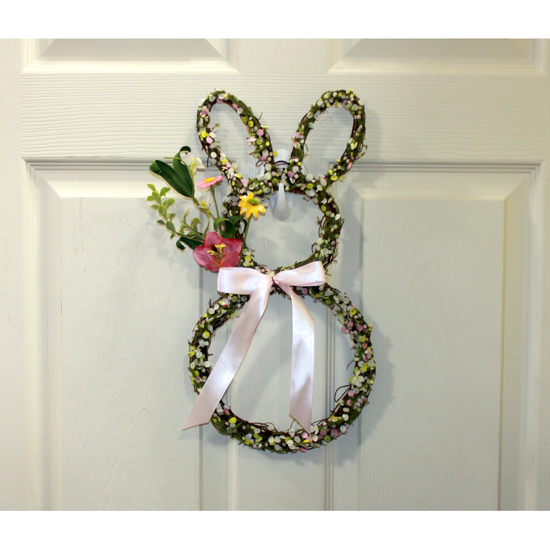 16" Easter Multicolor Flowers on Twig Bunny