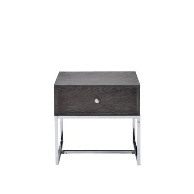 22" X 20" End Table With Gray Oak Surface And Detailing Depth Width Height In &