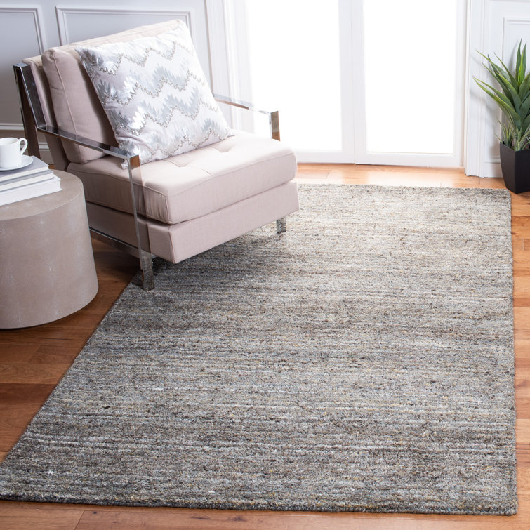 Moniz Hand Tufted Wool/Cotton & Other Fiber Solid Color Rug in Dark Brown