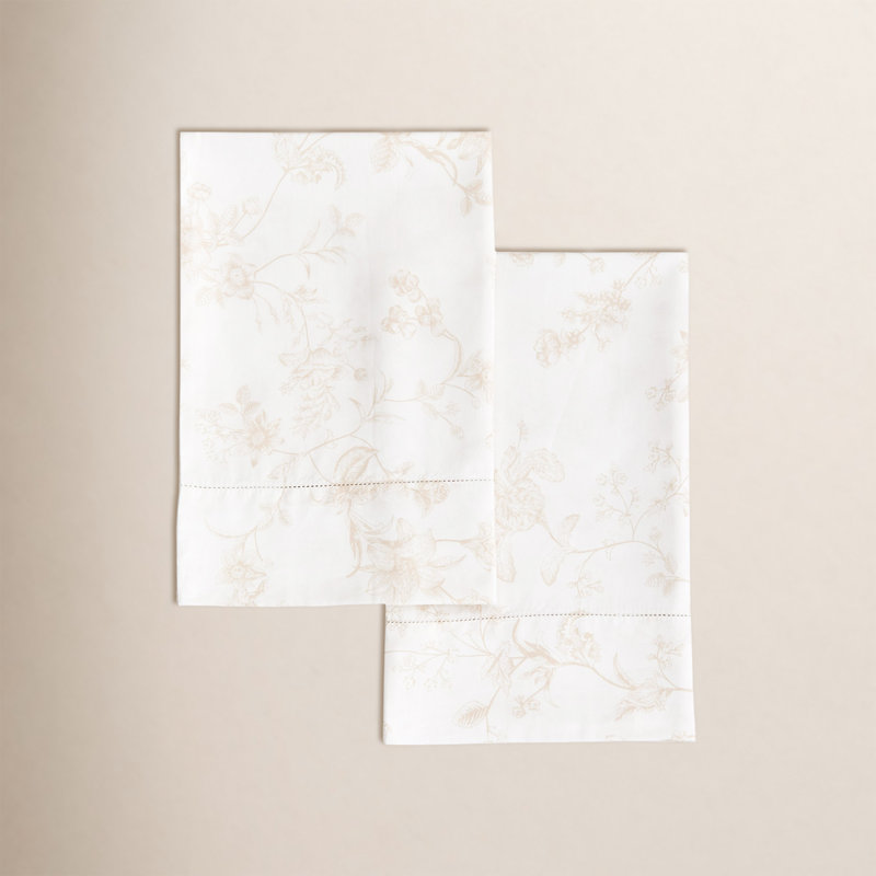 Barbet Sateen Floral - Set of 2, Mocha